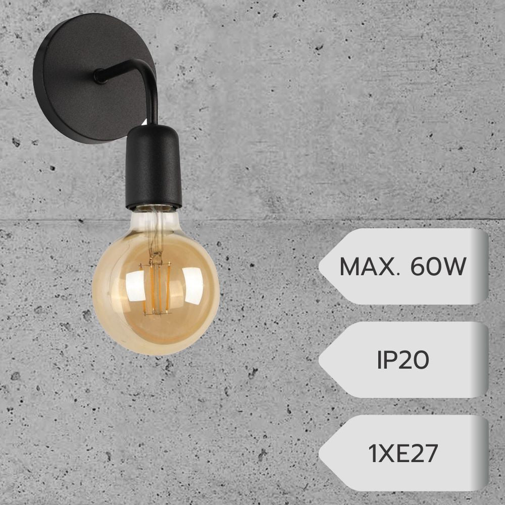 Aplica MOSSO 1xE27 Black