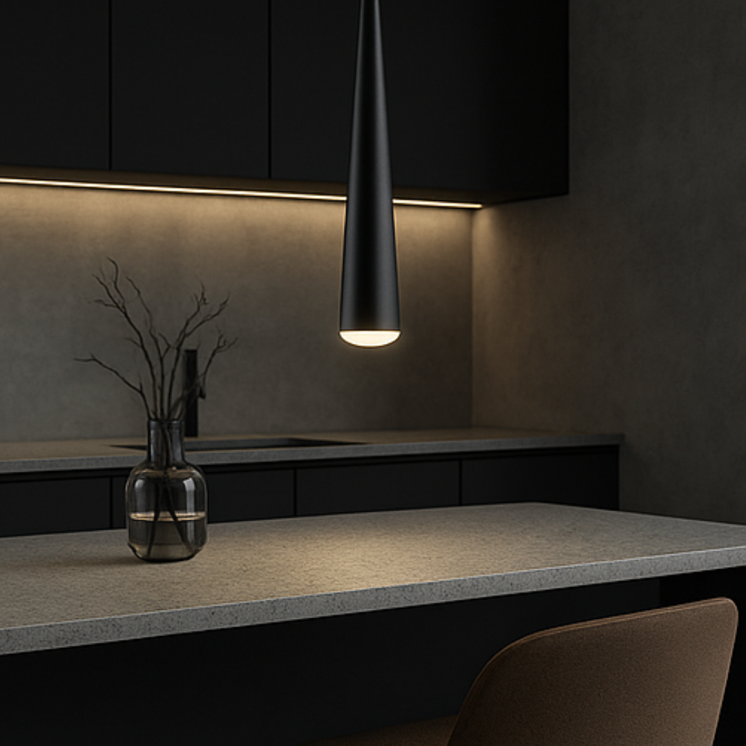 Pendul LED Premium CALA Black 5.5W, 3 lumini din buton, Dimabil