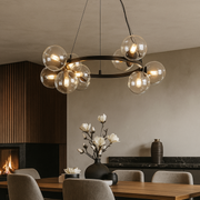 Lustra Suspendata Abajur Transparent 11xG9 Volta Black