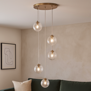 Lustra KENA Gold Abajur Transparent 5xG9