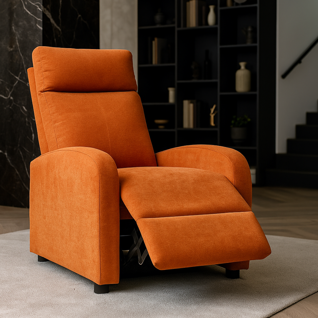 Fotoliu Recliner Stofa Portocaliu