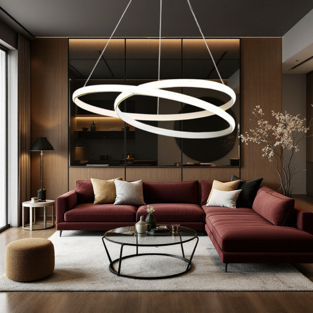 Lustra LED Alba Suspendata 120W Lumea Telecomanda Echivalent 600W