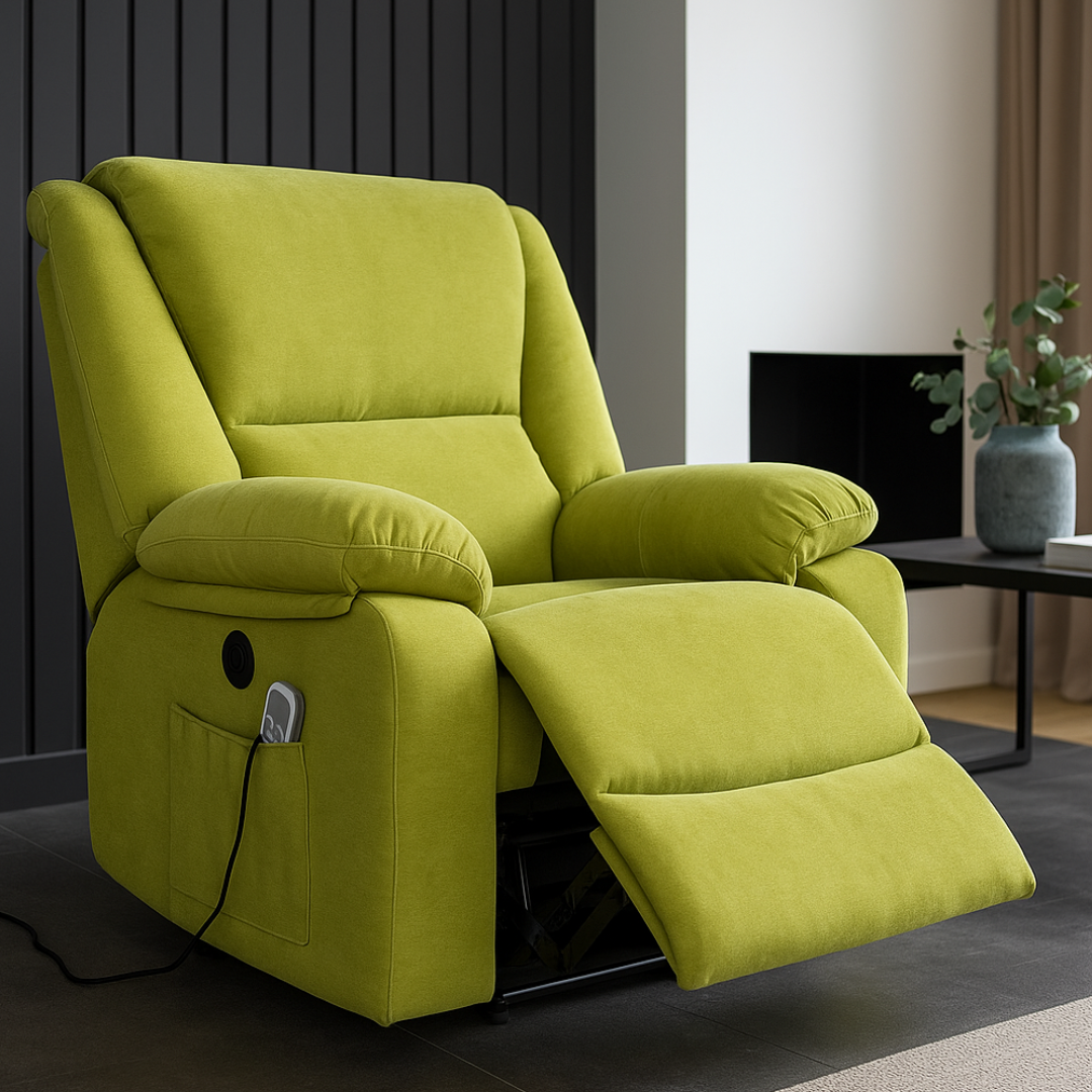 Fotoliu cu Masaj si Incalzire, Recliner Electric, Verde