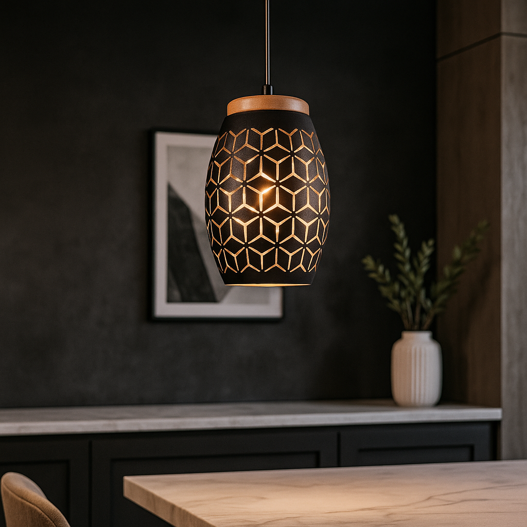 Pendul Decorativ BIDAR 1x E27 Black