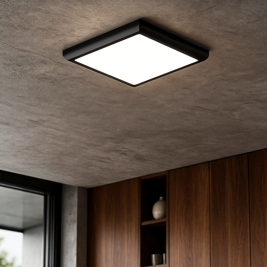 Plafoniera LED 20W 3 Functii Square Black 22CM / 20W / 3 FUNCTII led ceiling light