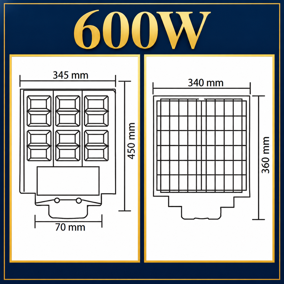 Lampa LED Solara Grand XL cu Senzor Miscare si Telecomanda 600W | 6400K