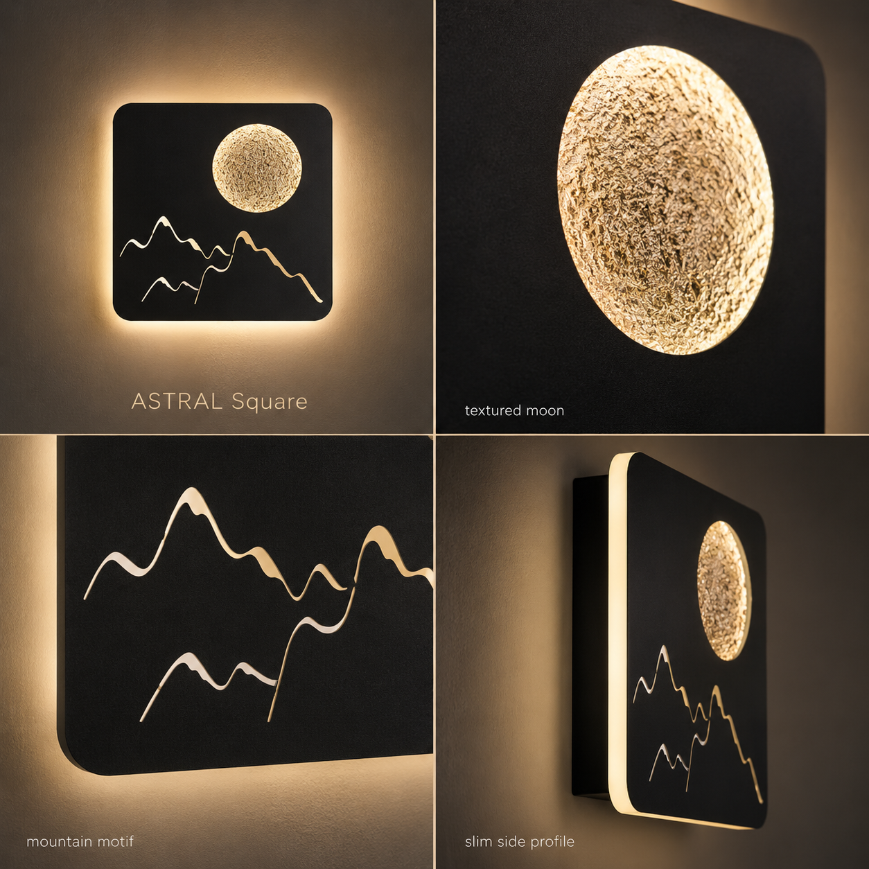 Aplica LED ASTRAL SQUARE Black 3 Lumini Echivalent 135W