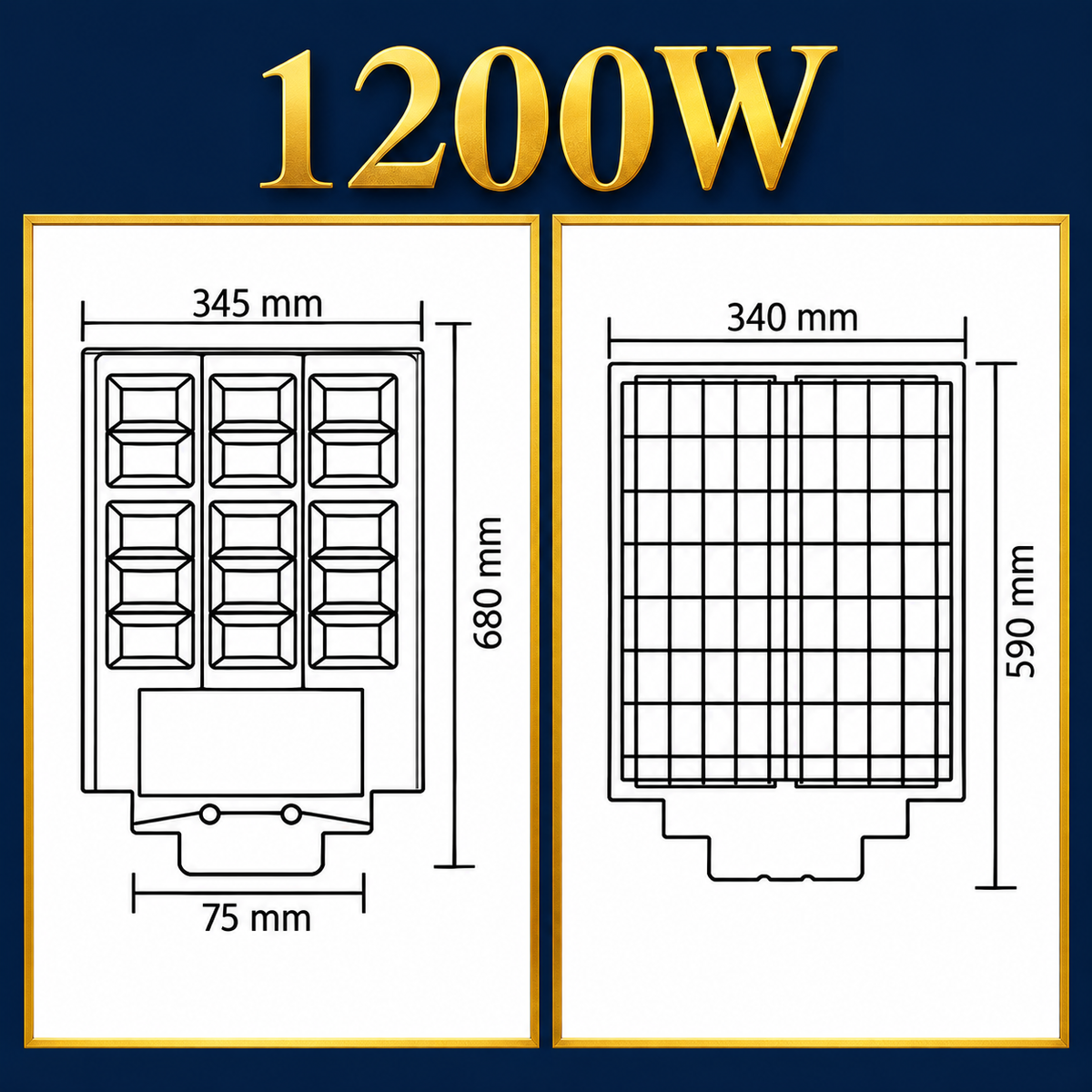 Lampa LED Solara Grand XL cu Senzor Miscare si Telecomanda 1200W | 6400K