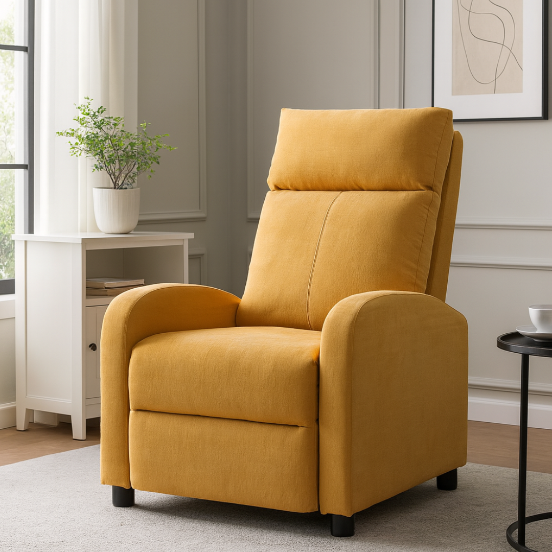 Fotoliu Recliner Stofa Galben