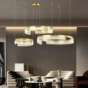 Lustra LED Suspendata Galaxy Gold 3 Segmente Mobile Echivalent 1000W