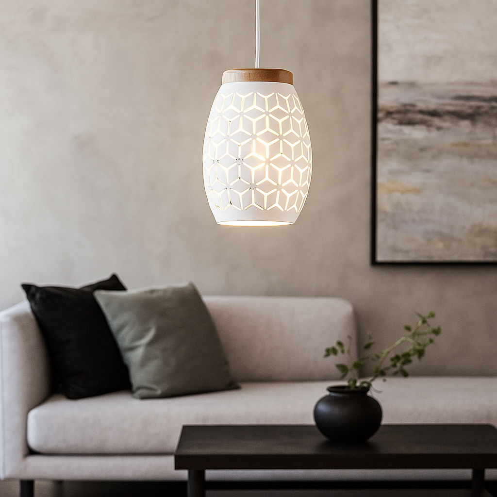 Pendul Decorativ BIDAR 1xE27 Alb