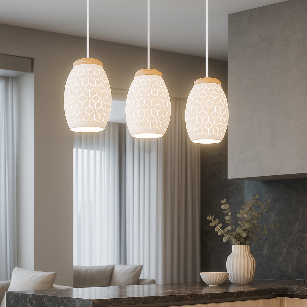 Lustra Suspendata 3xE27 BIDAR Alba