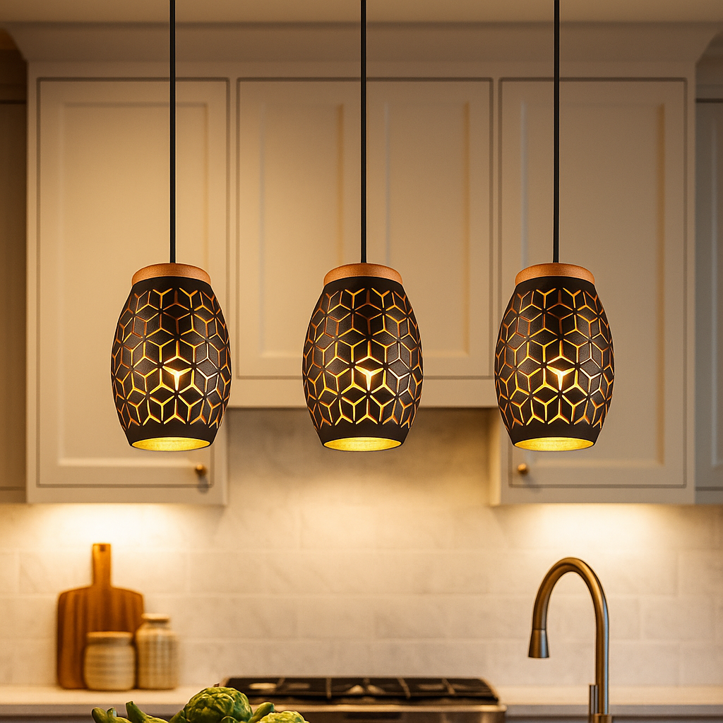 Lustra Suspendata 3xE27 BIDAR Neagra