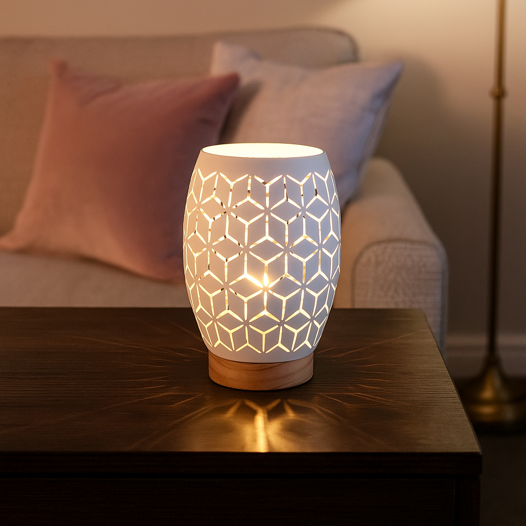 Veioza Decorativa BIDAR 1xE27 Alba