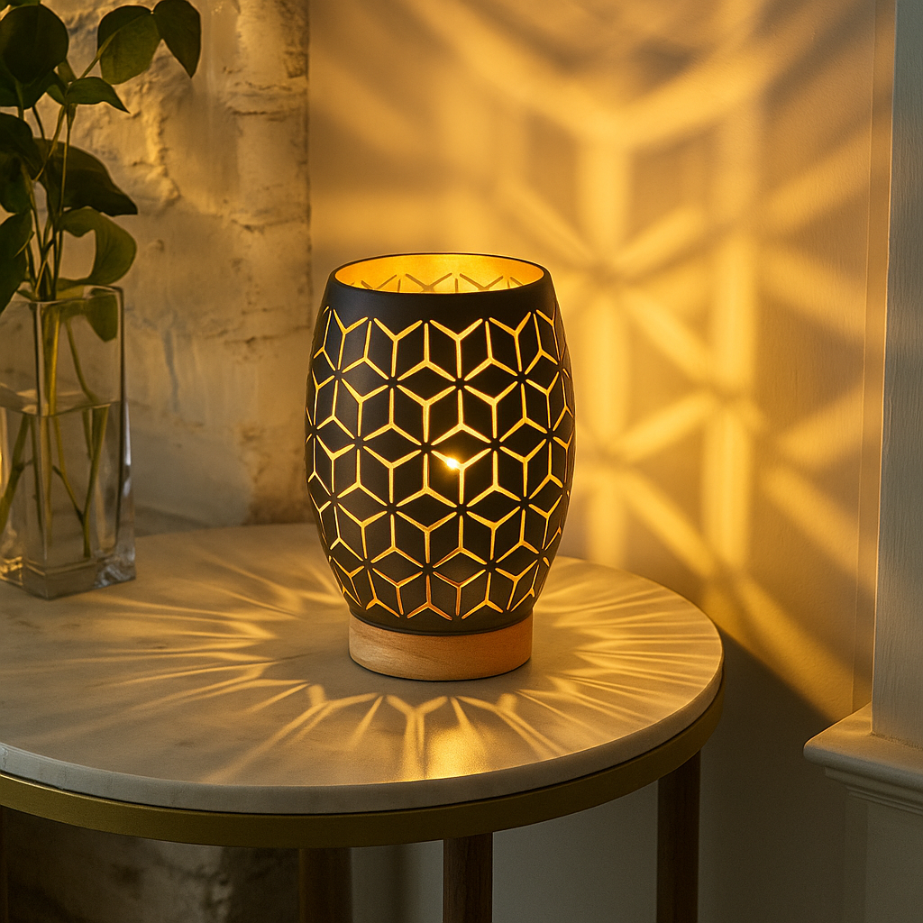 Veioza Decorativa BIDAR 1xE27 Neagra