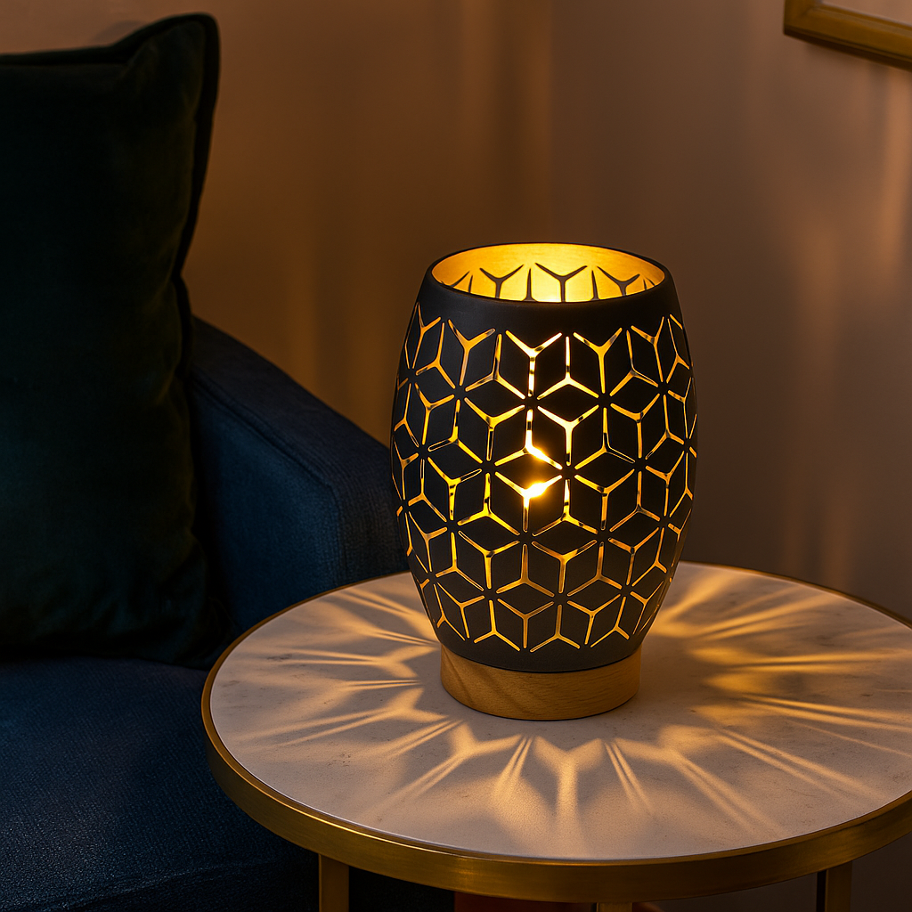 Veioza Decorativa BIDAR 1xE27 Neagra