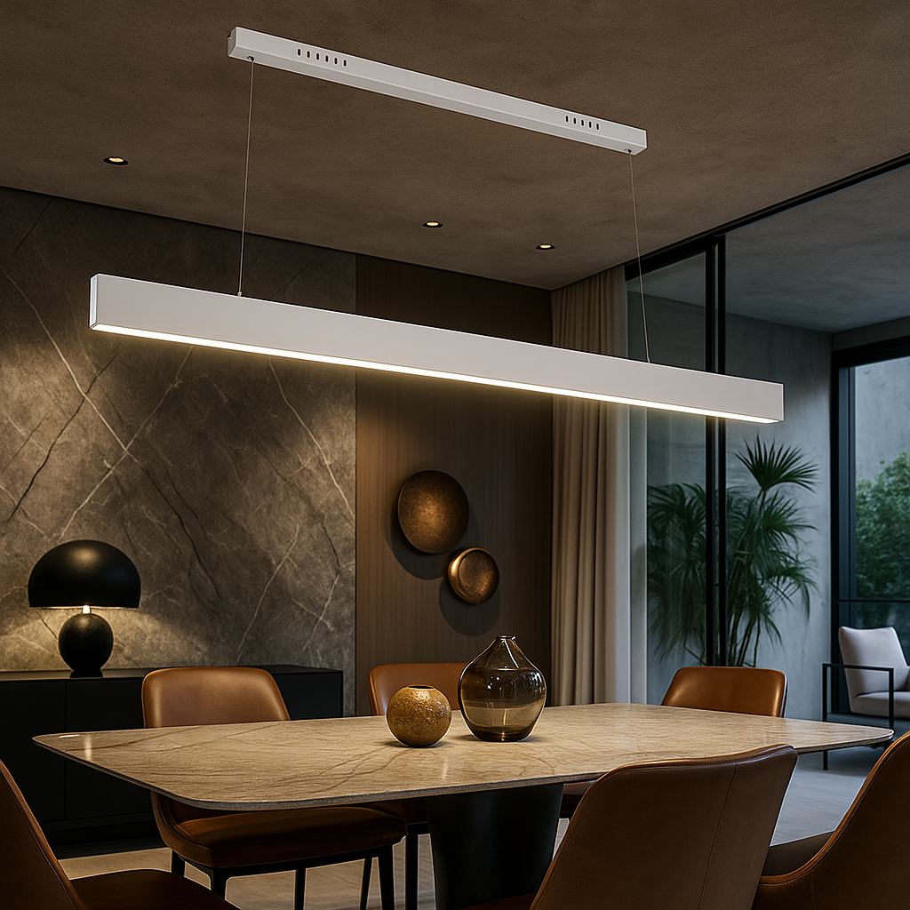 Lustra LED 120cm Lyne Telecomanda Wifi 2.4G ALBA / SUSPENDATE / 120CM Lighting Fixtures