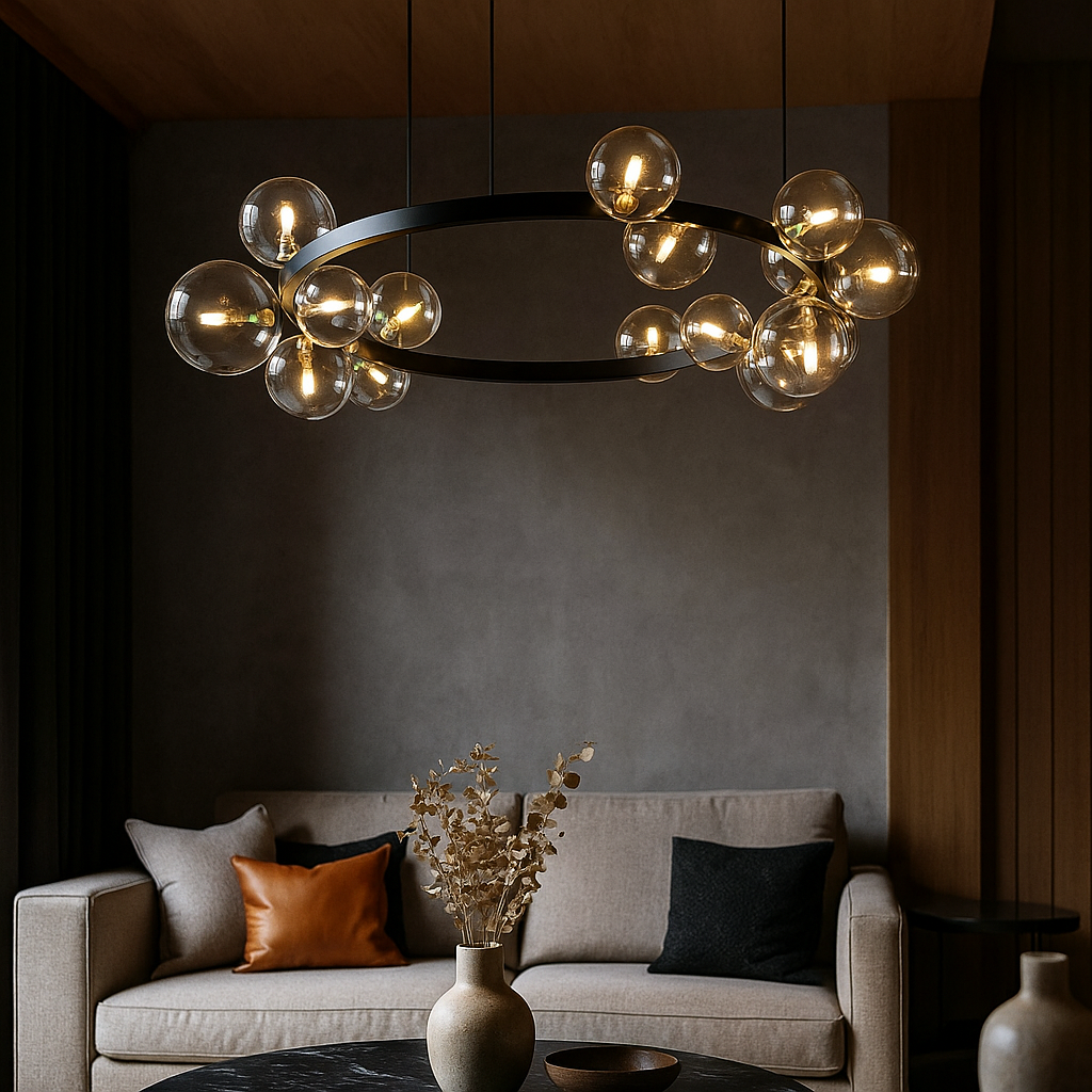 Lustra LED Abajur Suspendata 15xG9 Black