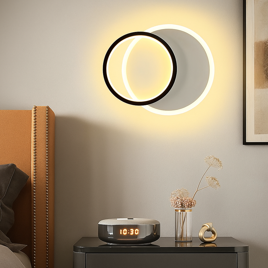 Aplica LED KARO ROUND 24W Black & White Echivalent 2400 lm 