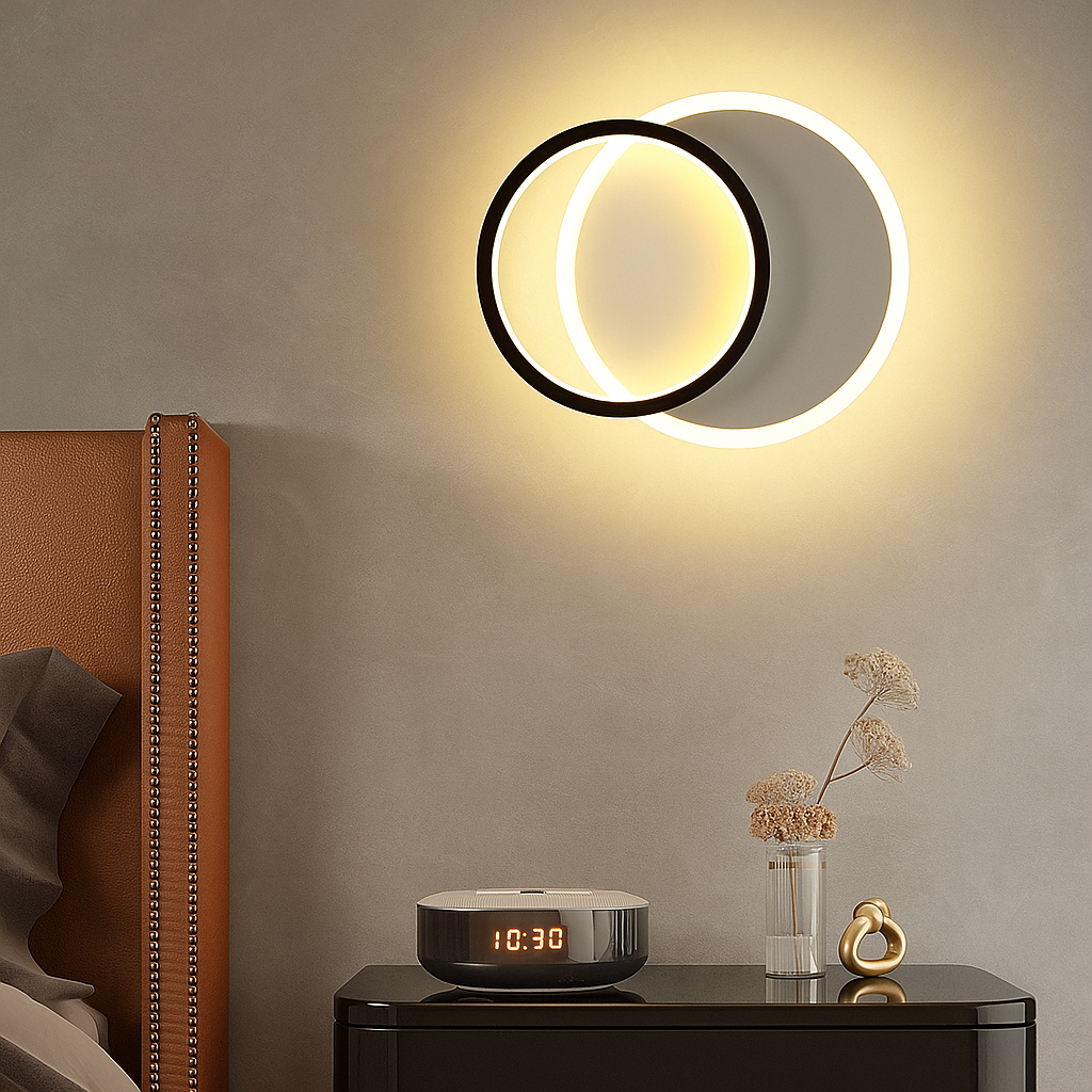 Aplica LED KARO ROUND 24W Black & White Echivalent 2400 lm 