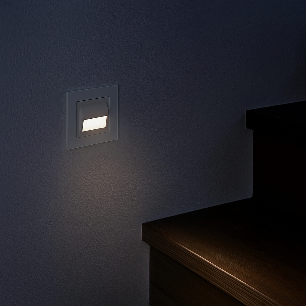 Spot LED 1W JAVI Patrat Alb Sticla/ 4000K / 86mm / Incastrabil