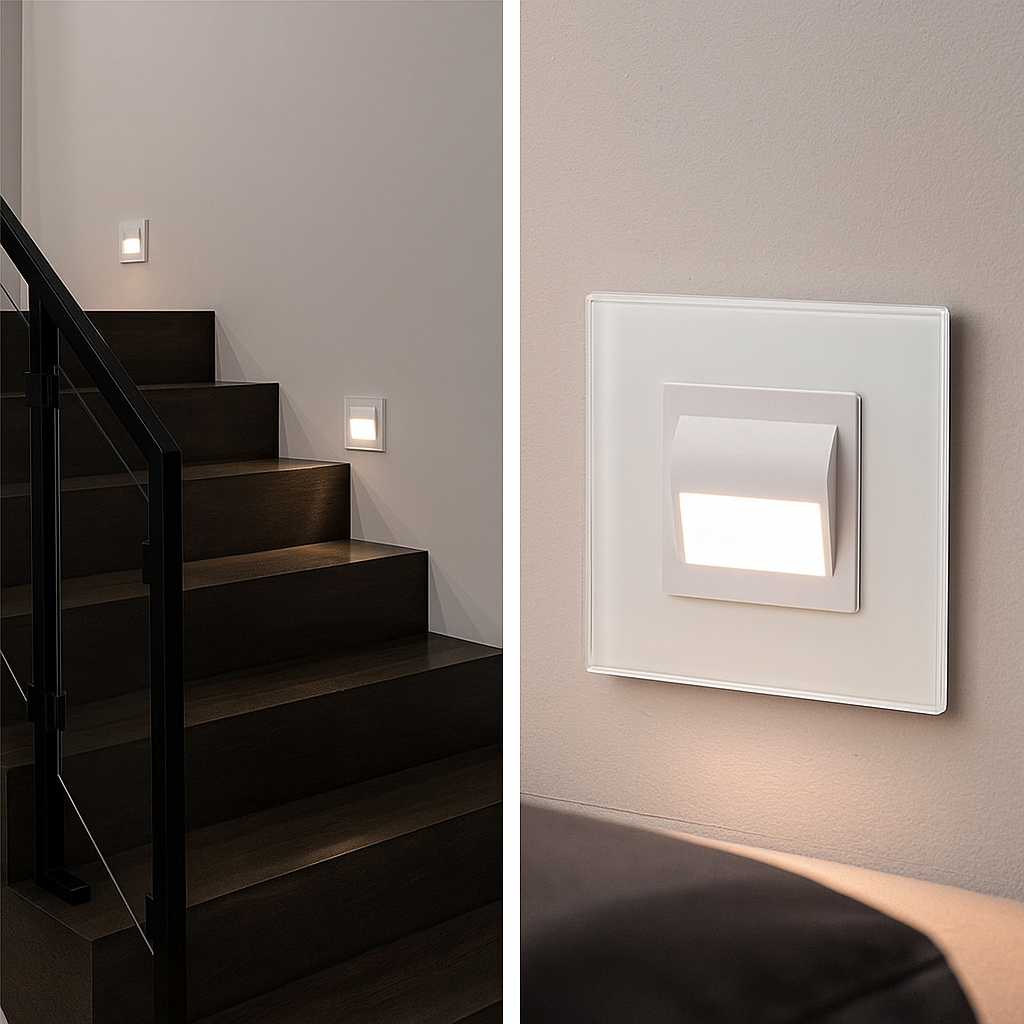 Spot LED 1W JAVI Patrat Alb Sticla/ 4000K / 86mm / Incastrabil