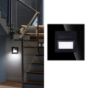 Spot LED 1W JAVI Patrat Black Sticla/ 4000K / 86mm / Incastrabil