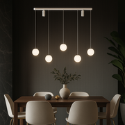 Lustra LED Suspendata Abajur cu 2 Spoturi KERU White Echivalent 200W Telecomanda