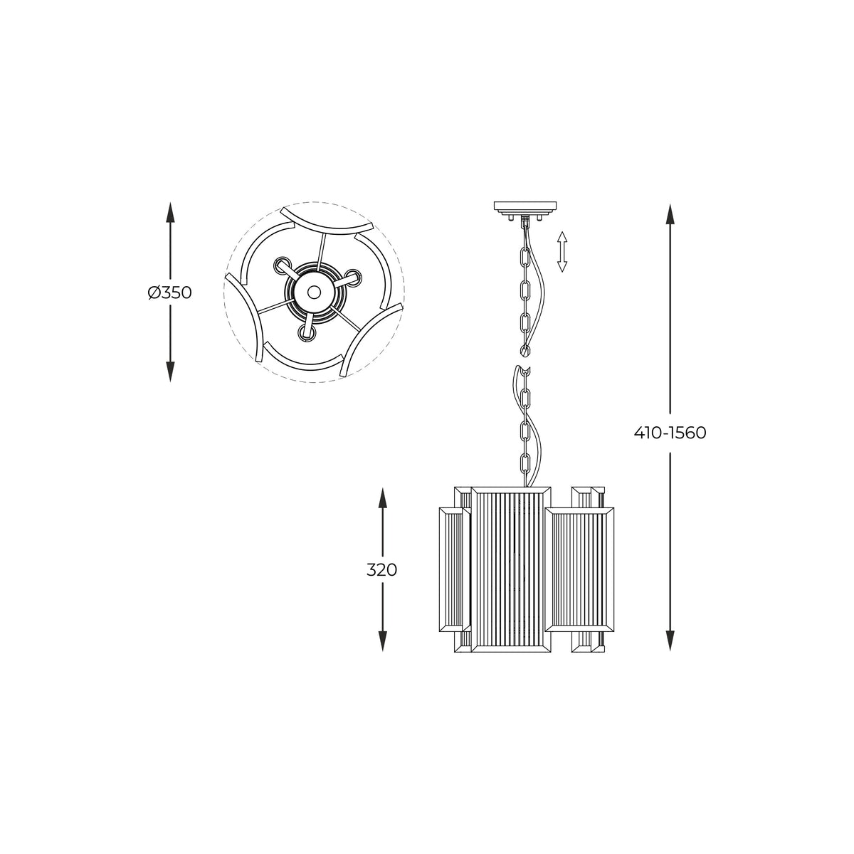 Candelabru Suspendat Premium SERGIO Gold 3 x E14