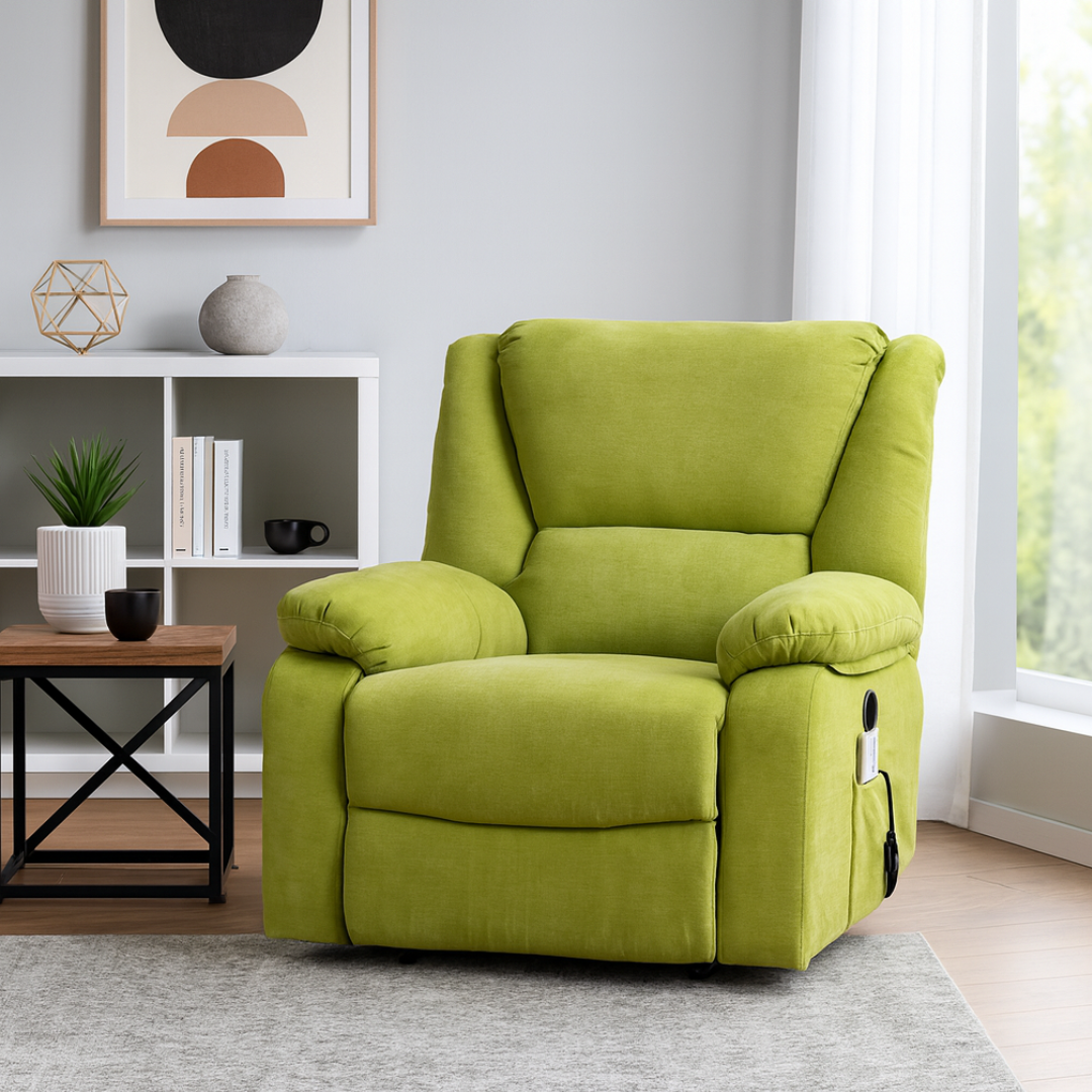 Fotoliu cu Masaj si Incalzire, Recliner Electric, Verde