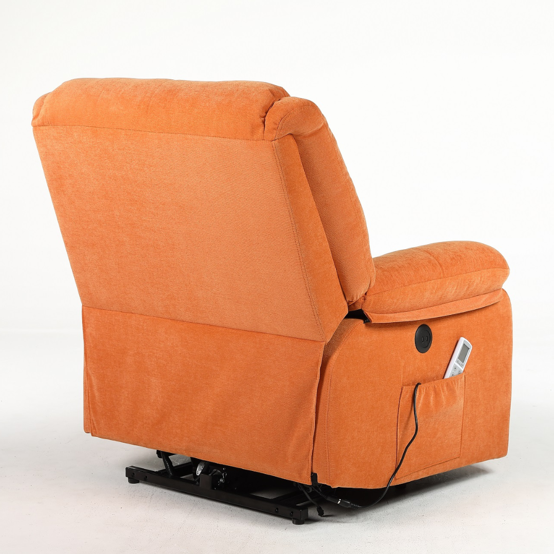 Fotoliu cu Masaj si Incalzire, Recliner Electric, Portocaliu