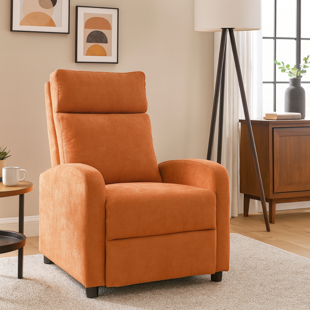 Fotoliu Recliner Stofa Portocaliu