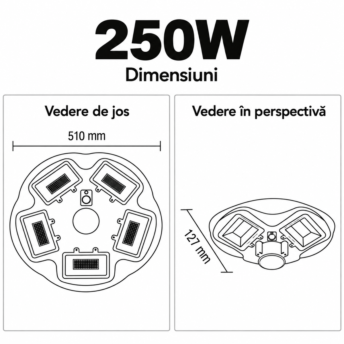 Lampa LED Solara Combat cu Senzor Miscare si Telecomanda 250W | 6400K