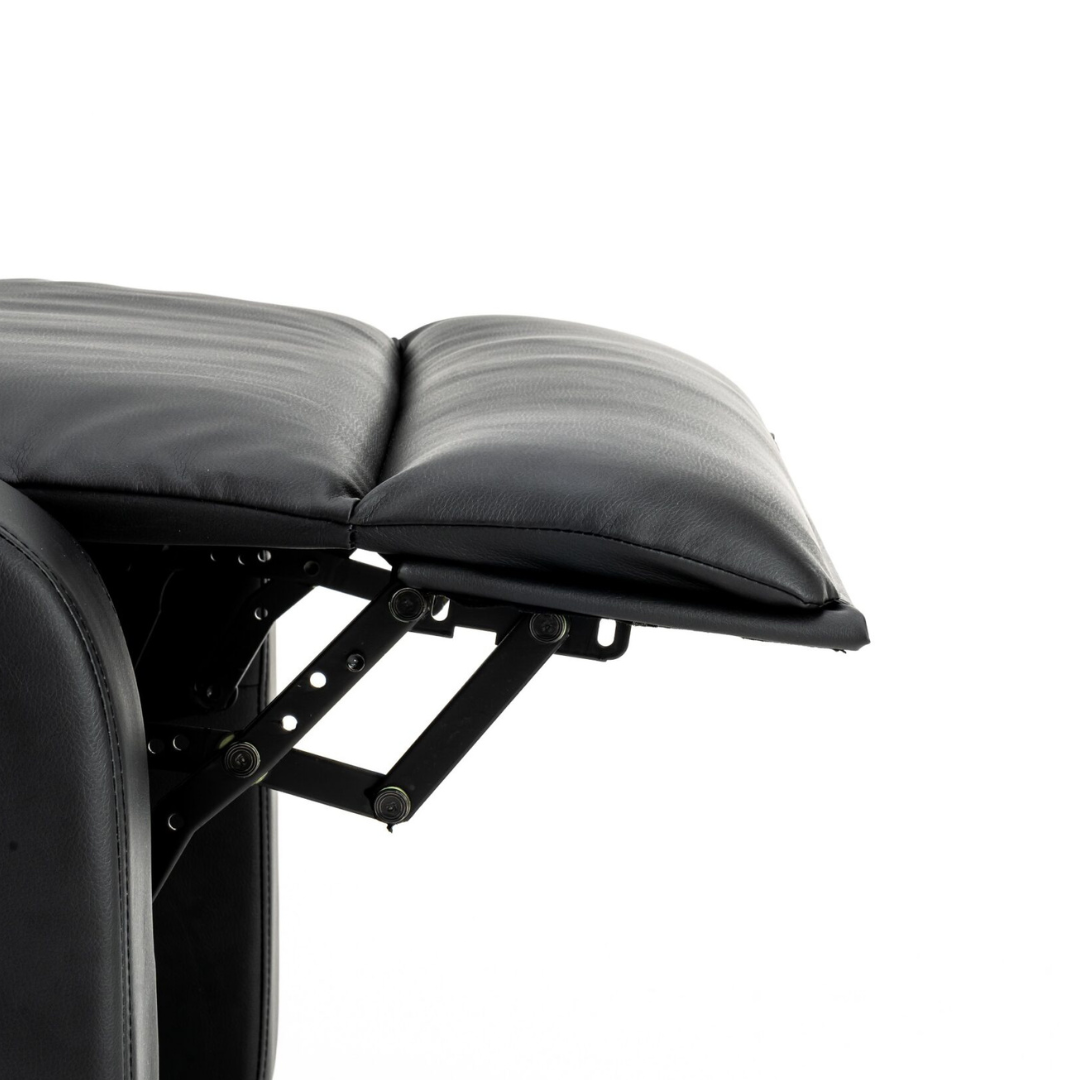 Fotoliu Recliner din Piele Ecologica Spatar Rabatabil si Suport Picioare Extensibil Negru