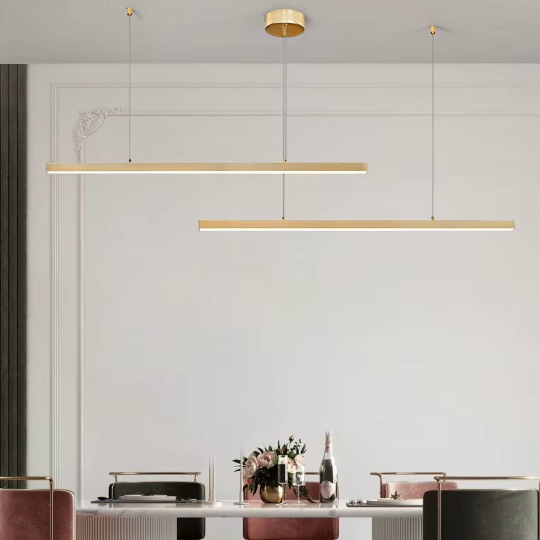 Lustra LED Suspendata 72W Elegant Office Gold Echivalent 500W