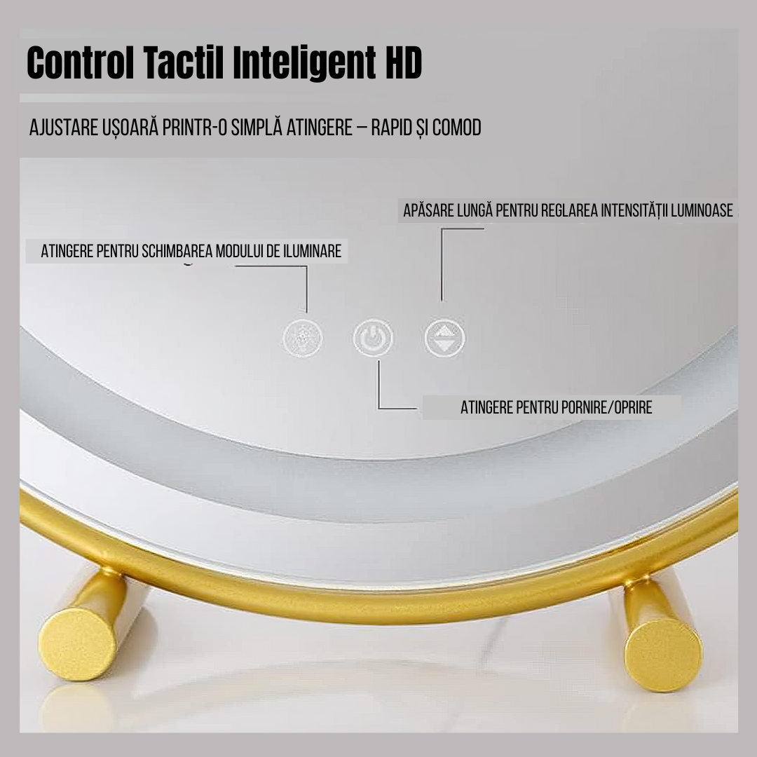 Oglinda LED Machiaj OD08 30x30CM ALBA / 30CM LED MIRROR