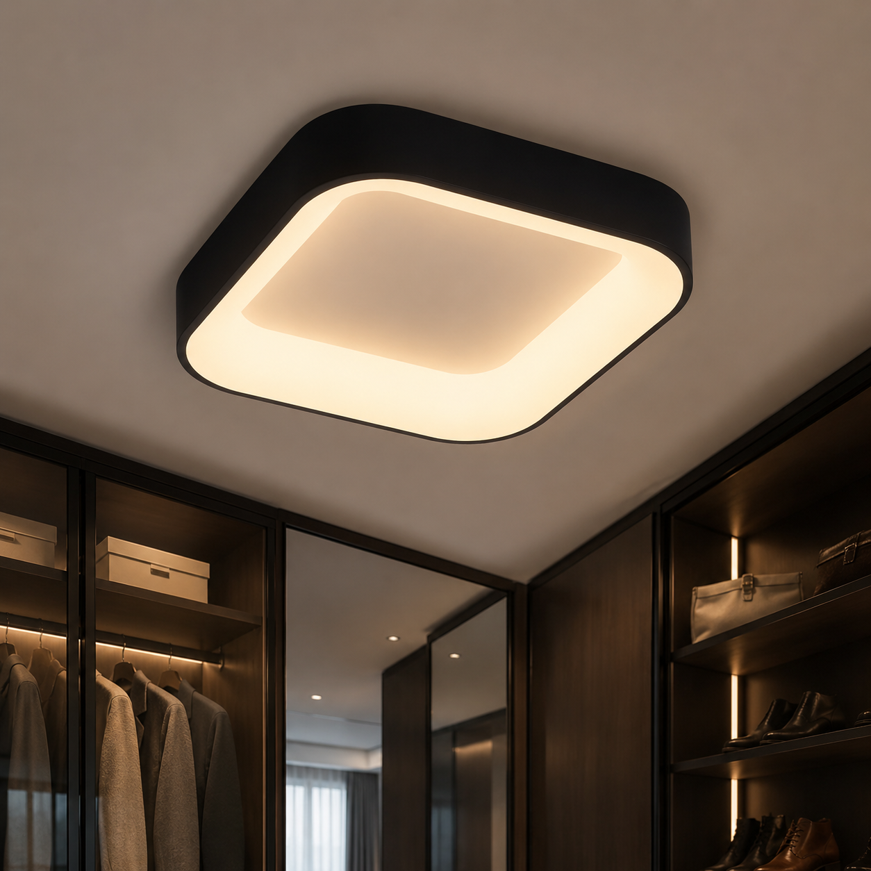 Plafonieră LED Astro Patrata Black 50x50CM Echivalent 150W