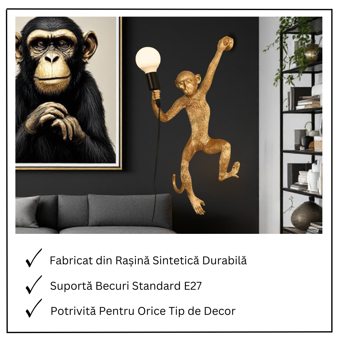 Aplica 1x27 Monkey Gold AURIE / APLICA PERETE Wall Light Fixtures