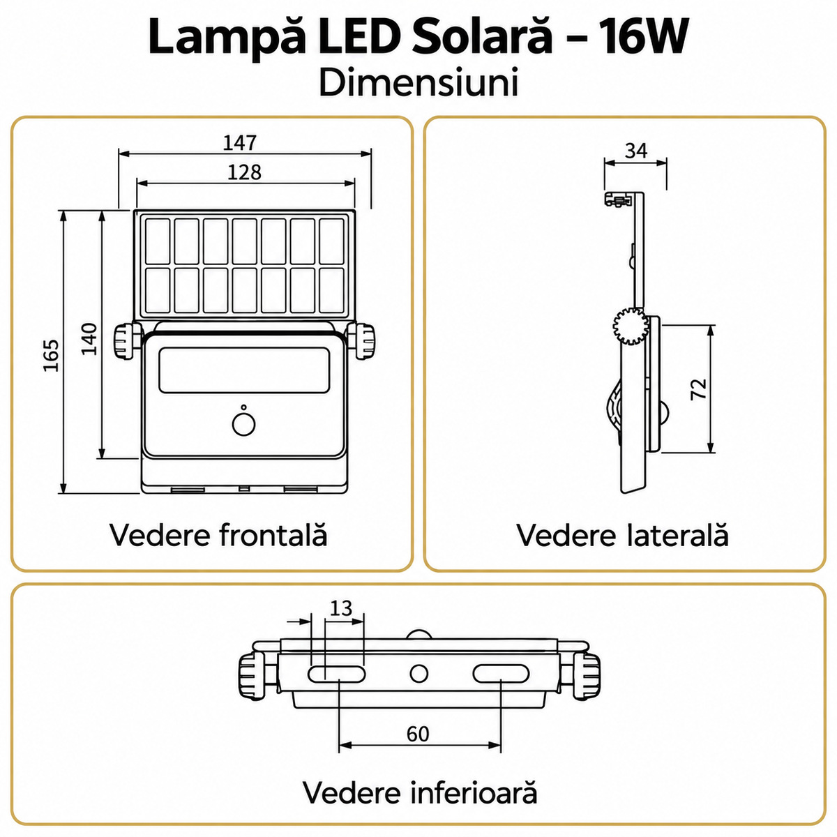 Lampa LED Solara Spider cu Panou Reglabil Senzor si Telecomanda 6400K