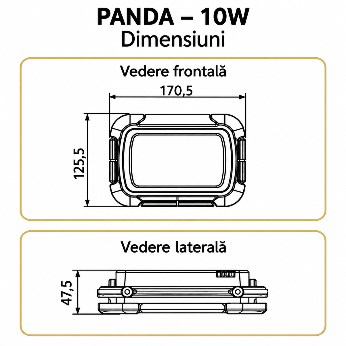 Lampa LED Panda cu Acumulator si Incarcare USB 6400K