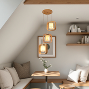 Lustra Lemn Suport Rotund 3xE27 NovaWood