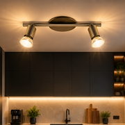 Lustra Buzz-Led Silver cu 2 Spoturi Reglabile