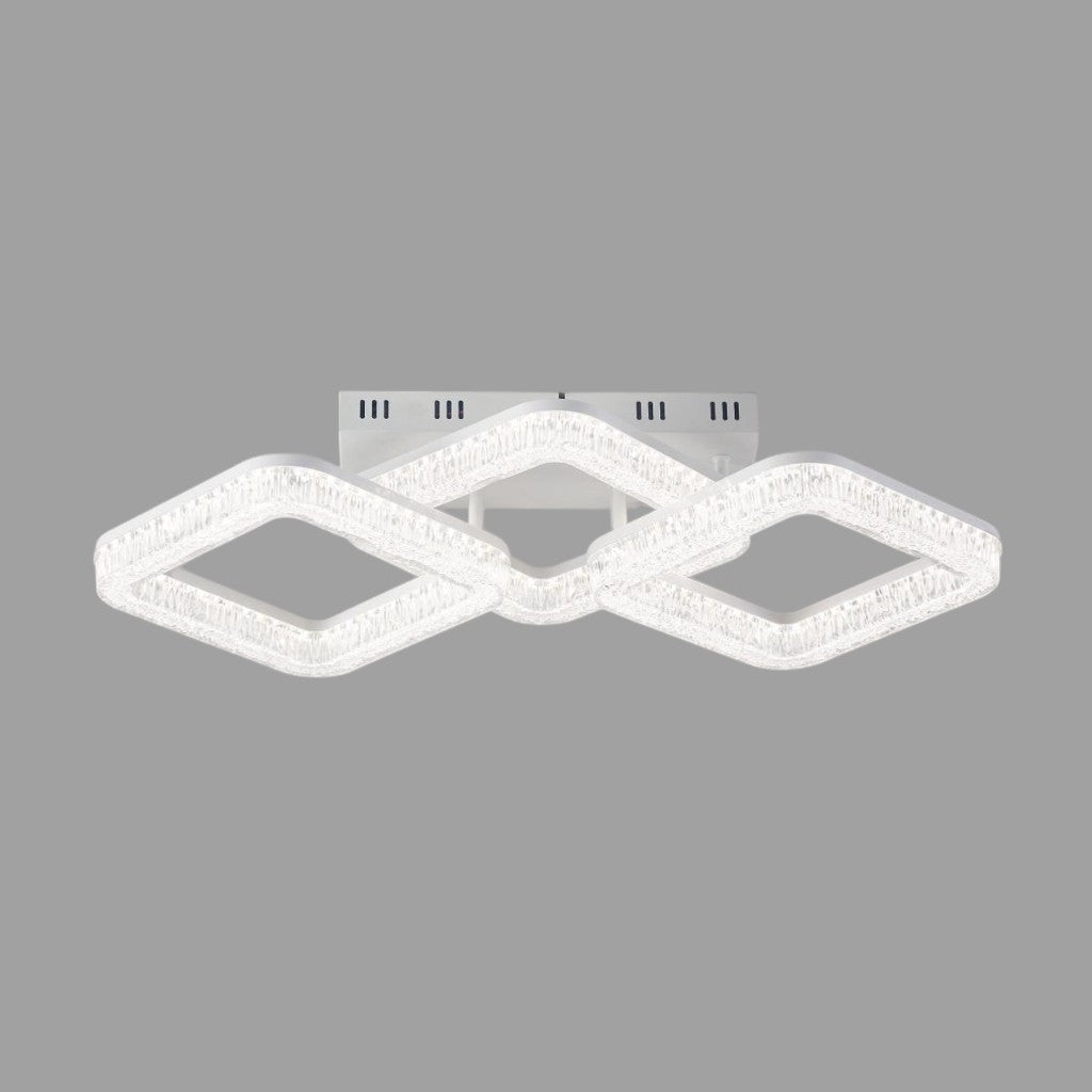 Lustra LED MATEO 3 Square White Echivalent 400W Telecomanda