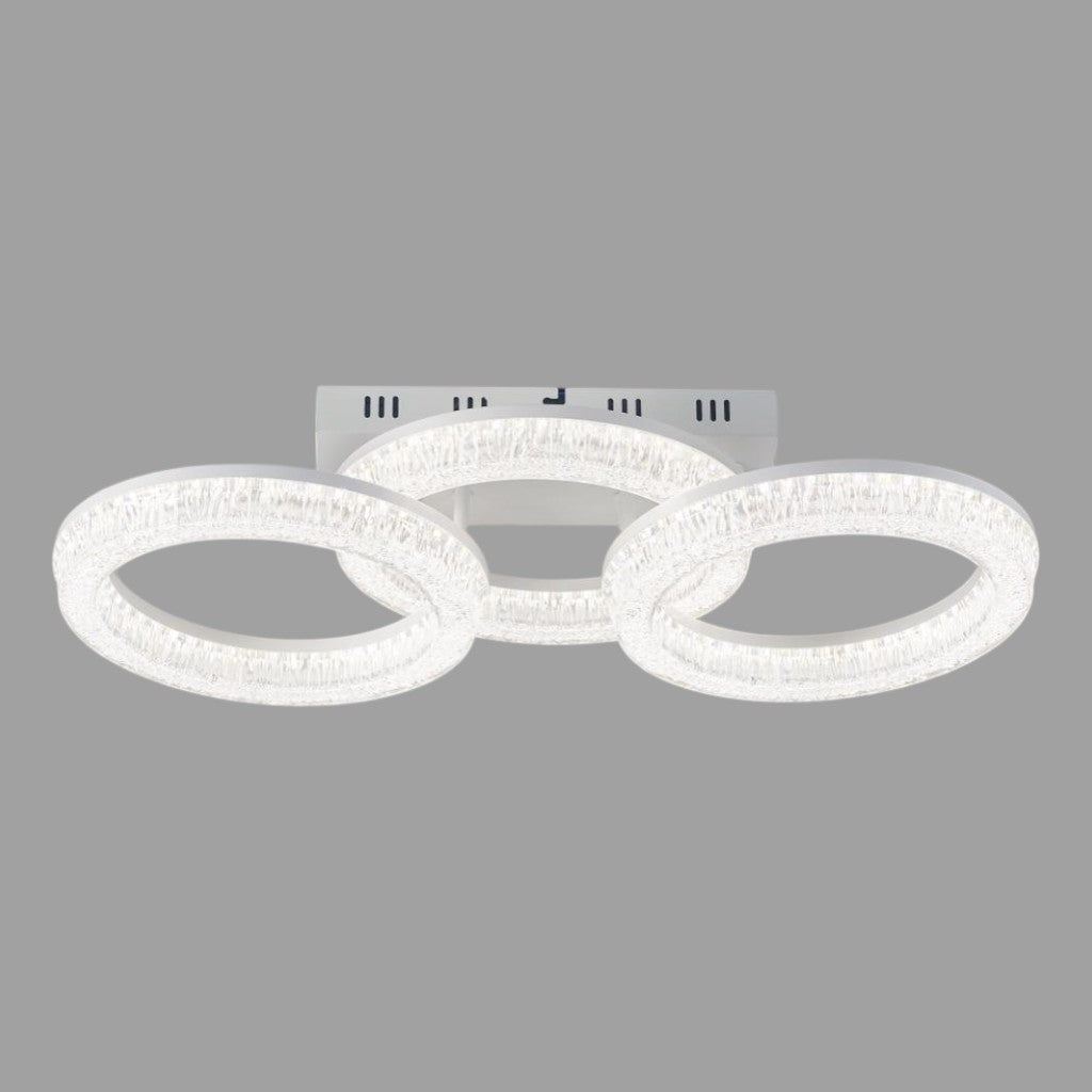 Lustra LED MATEO 3 Circle White Echivalent 600W Telecomanda