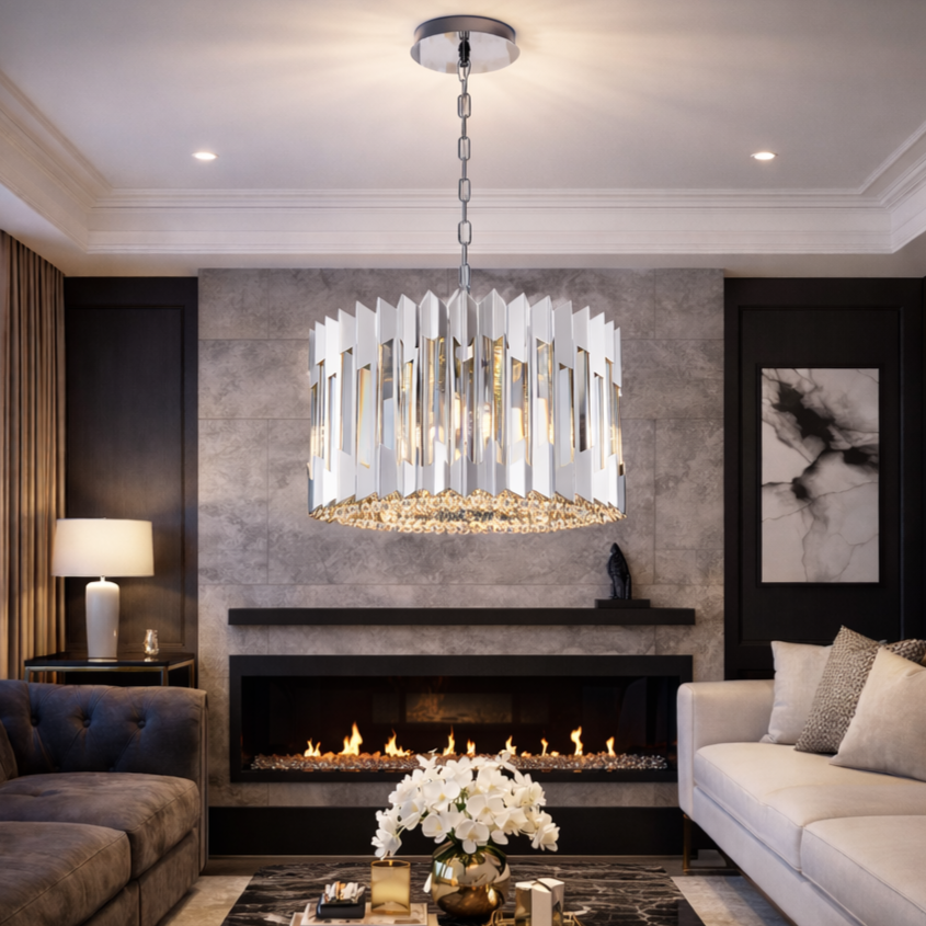 Candelabru Cristal Mini RITZ Silver Premium ⌀42CM