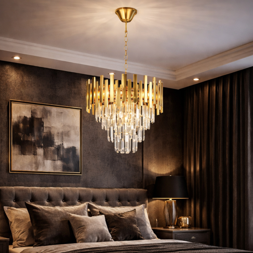 Candelabru Cristal Aspen Gold Premium ⌀45CM