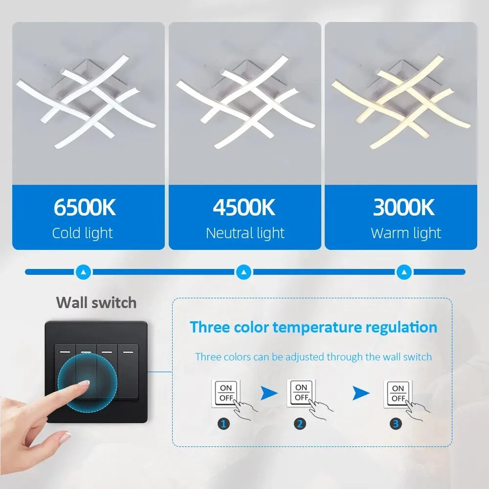 Aplica LED Waves Lines Alb Echivalent 300W