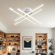 Lustra LED 64W X cu 4 Linii Albe Echivalent 500W cu Telecomanda