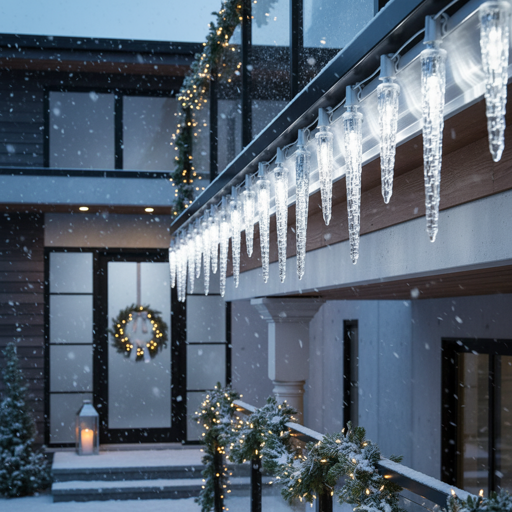 Instalatie LED Turturi PREMIUM Coldvale 160 LED-uri 2.7m Fir Alb IP44