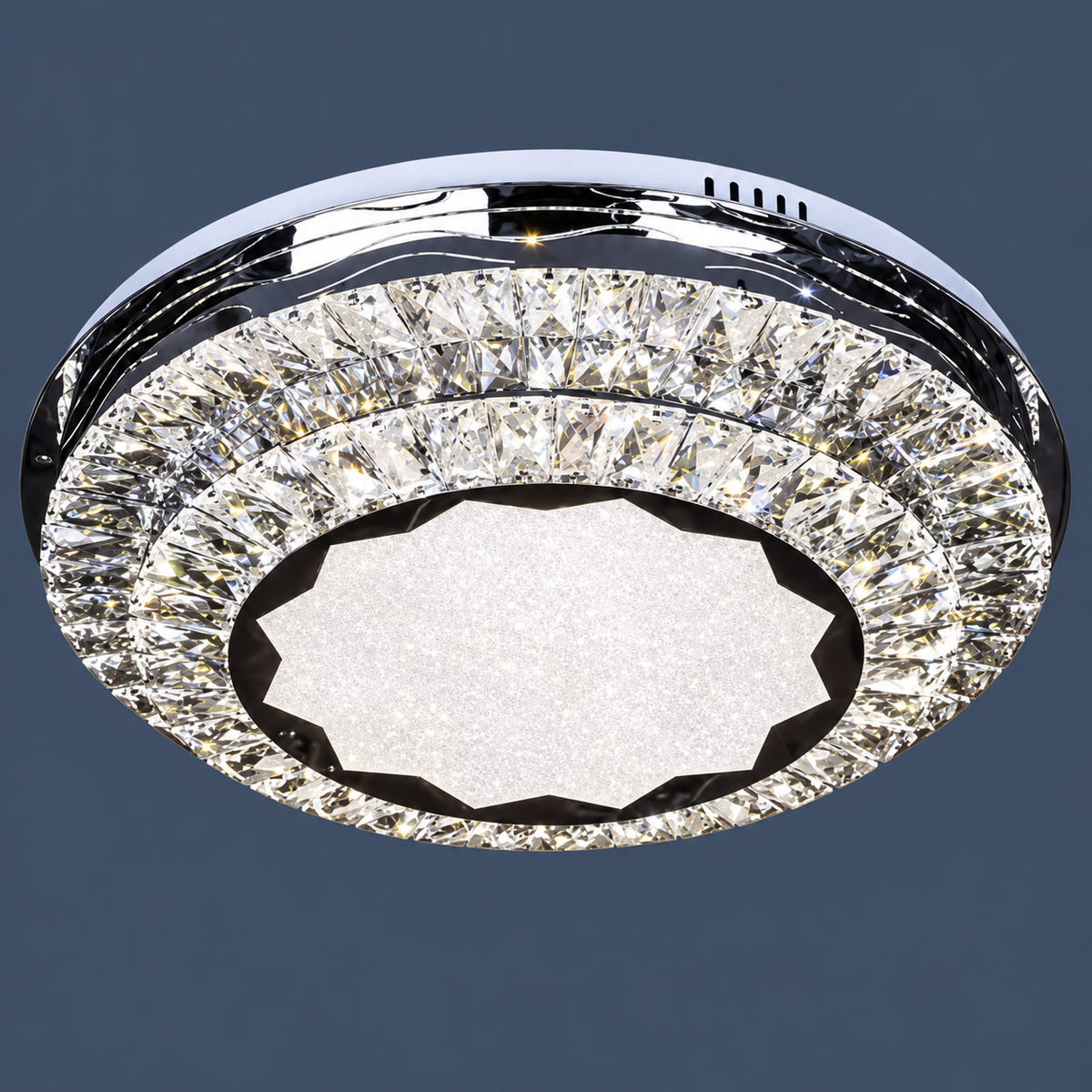Lustra LED Cristal Silver Halo Echivalent 600W Telecomanda